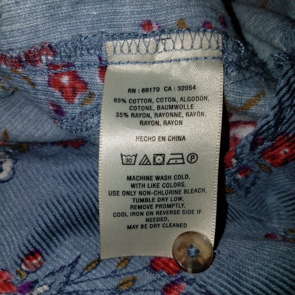 Anthropologie Building Courdory Floral Button Down Size 4 - Picture 6 of 13